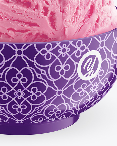 Ice Cream in a Glossy Bowl Mockup PSD #4