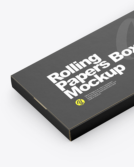 Download Rolling Paper Box Mockup in Box Mockups on Yellow Images Object Mockups