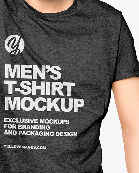 Download Man In A T Shirt Mockup In Apparel Mockups On Yellow Images Object Mockups PSD Mockup Templates