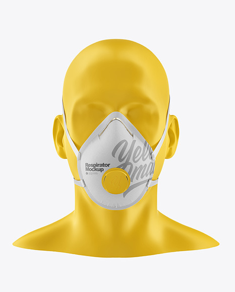 Download Respirator Mockup In Apparel Mockups On Yellow Images Object Mockups PSD Mockup Templates