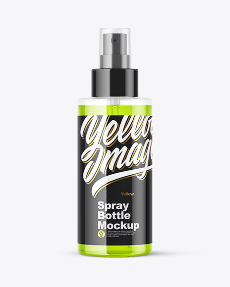 Clear Spray Bottle Mockup In Packaging Mockups On Yellow Images Object Mockups