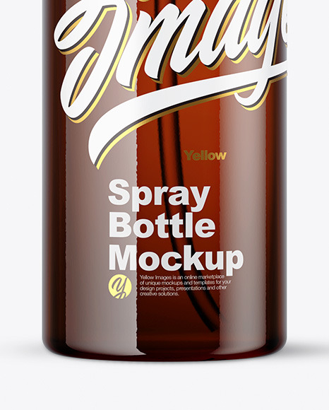 Amber Spray Bottle Mockup PSD #7