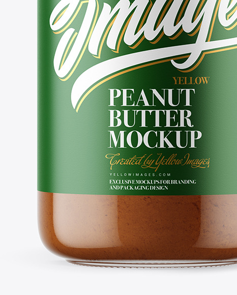 Download Clear Glass Jar With Powdered Chocolate Peanut Butter Mockup In Jar Mockups On Yellow Images Object Mockups PSD Mockup Templates