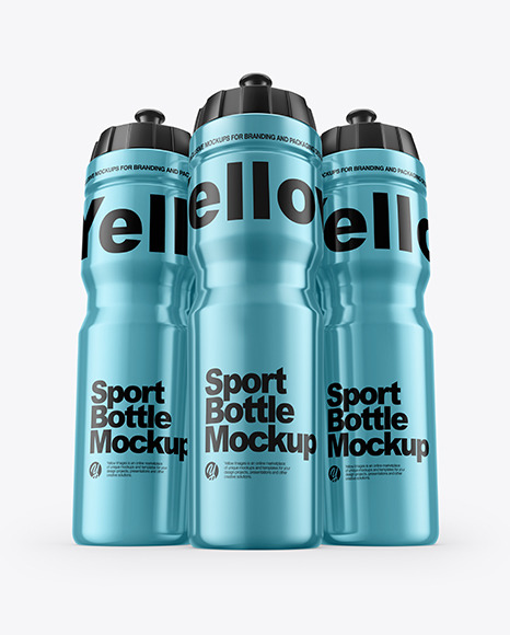 Download Three Metallic Sport Bottles Mockup In Bottle Mockups On Yellow Images Object Mockups Yellowimages Mockups