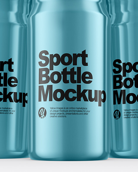 Download Three Metallic Sport Bottles Mockup In Bottle Mockups On Yellow Images Object Mockups PSD Mockup Templates