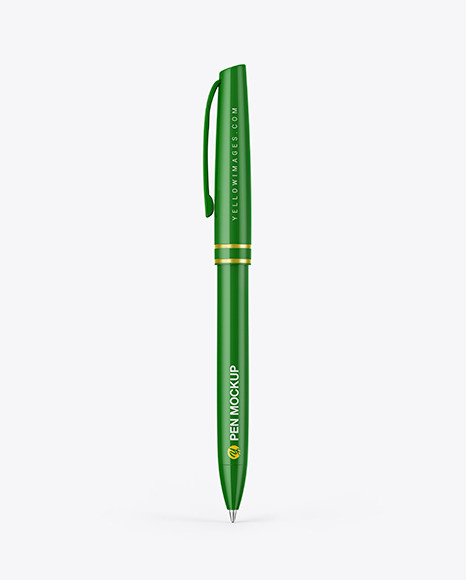 Glossy Pen Mockup In Stationery Mockups On Yellow Images Object Mockups