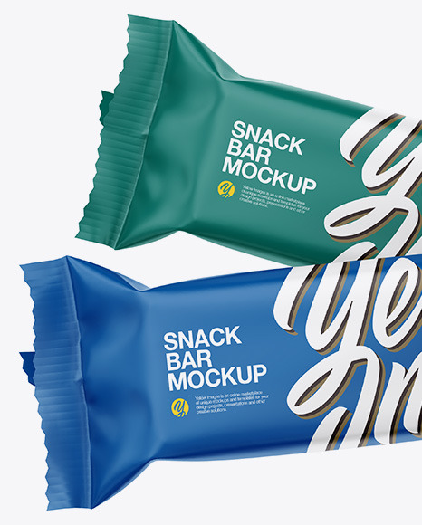 Two Matte Snack Bars Mockup PSD #2