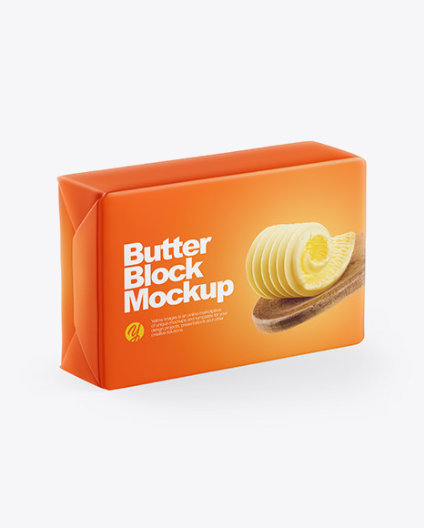 Download Matte Butter Block Mockup Half Side View In Packaging Mockups On Yellow Images Object Mockups Yellowimages Mockups