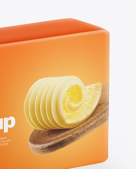 Download Matte Butter Block Mockup Half Side View In Packaging Mockups On Yellow Images Object Mockups