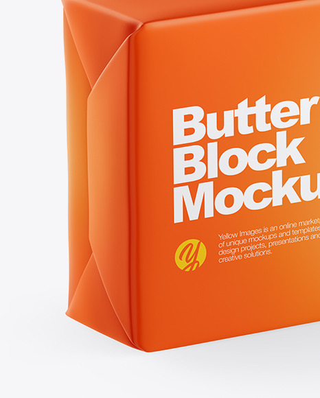 Download Matte Butter Block Mockup Half Side View In Packaging Mockups On Yellow Images Object Mockups PSD Mockup Templates