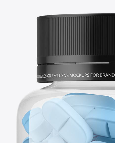 Clear Plastic Bottle With Pills Mockup PSD #2