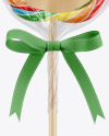 Swirl Lollipop with Bow and Sticker Mockup
