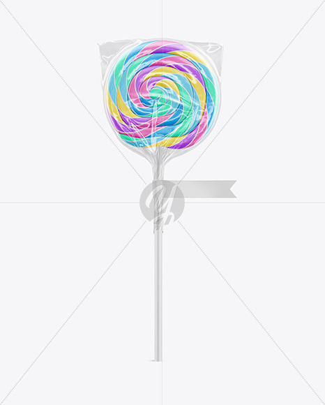 Download Swirl Lollipop with Sticker and Flag Label Mockup in Packaging Mockups on Yellow Images Object ...