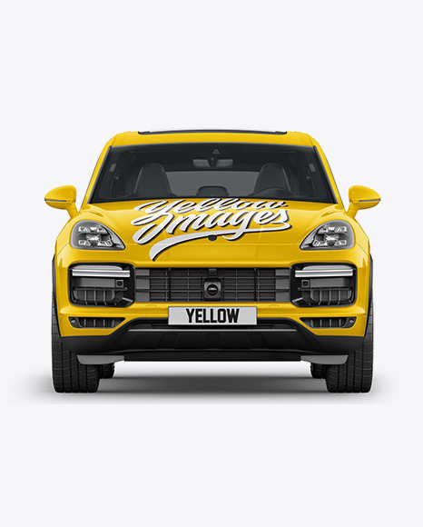 Luxury Crossover Mockup Front View In Vehicle Mockups On Yellow Images Object Mockups