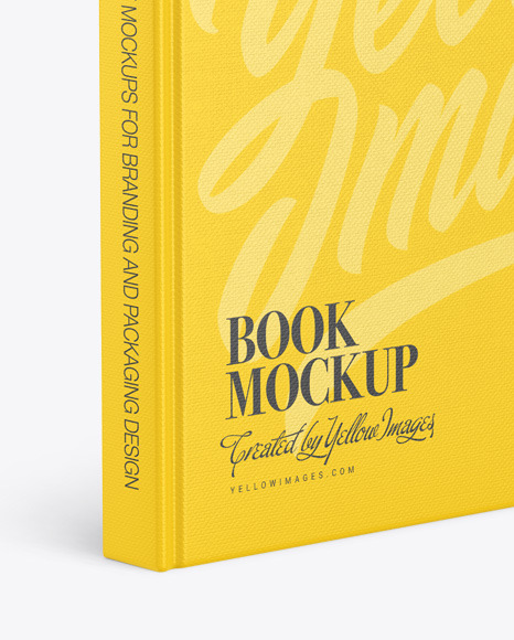 Download Hardcover Book W Fabric Cover Mockup In Stationery Mockups On Yellow Images Object Mockups PSD Mockup Templates