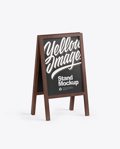 Download Wooden Street Stand Mockup In Outdoor Advertising Mockups On Yellow Images Object Mockups PSD Mockup Templates