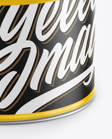 Download Glossy Tin Can Mockup In Can Mockups On Yellow Images Object Mockups PSD Mockup Templates