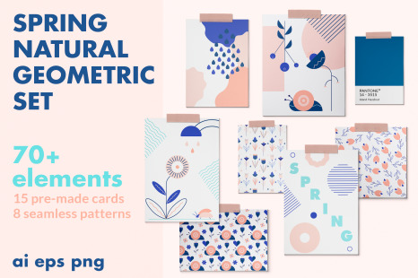 SPRING natural geometric set
