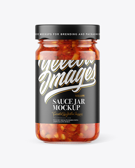 Download Clear Glass Jar With Bruschetta Sauce Mockup In Jar Mockups On Yellow Images Object Mockups PSD Mockup Templates