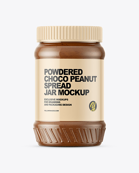 Download Powdered Choco Peanut Spread Jar Mockup In Jar Mockups On Yellow Images Object Mockups PSD Mockup Templates