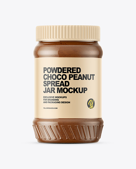 Powdered Choco Peanut Spread Jar Mockup PSD #3