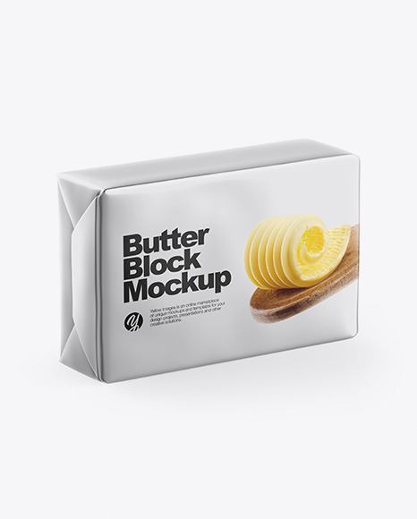 Download Metallic Butter Block Mockup Half Side View In Packaging Mockups On Yellow Images Object Mockups Yellowimages Mockups