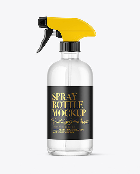 Clear Glass Spray Bottle Mockup PSD #4