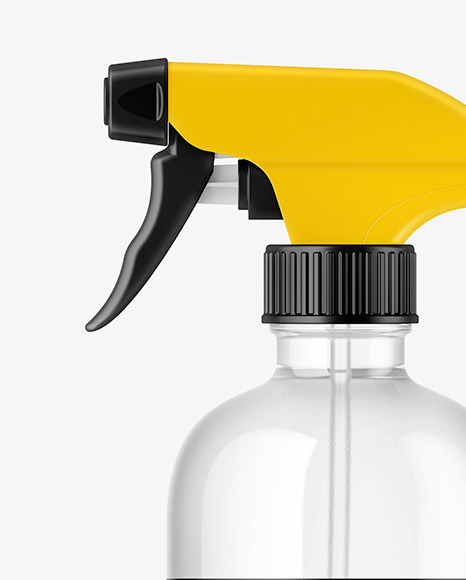 Clear Glass Spray Bottle Mockup PSD #1