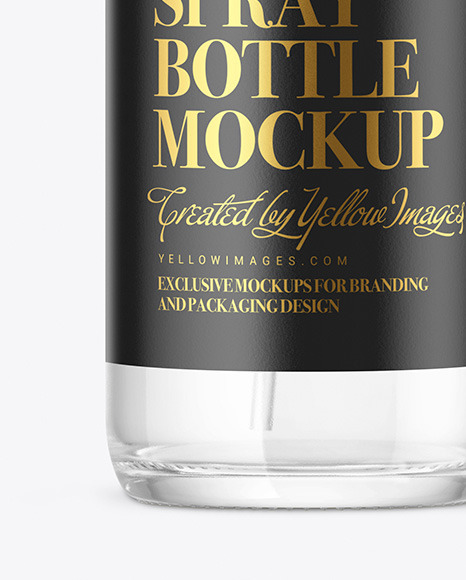 Clear Glass Spray Bottle Mockup PSD #6