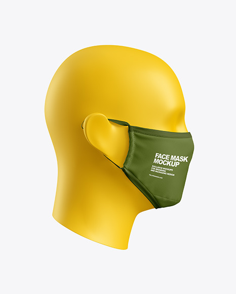 Download Face Mask Mockup In Apparel Mockups On Yellow Images Object Mockups