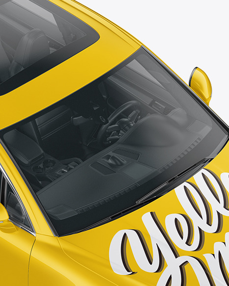 Download Luxury Crossover Mockup Top Halfside View In Vehicle Mockups On Yellow Images Object Mockups