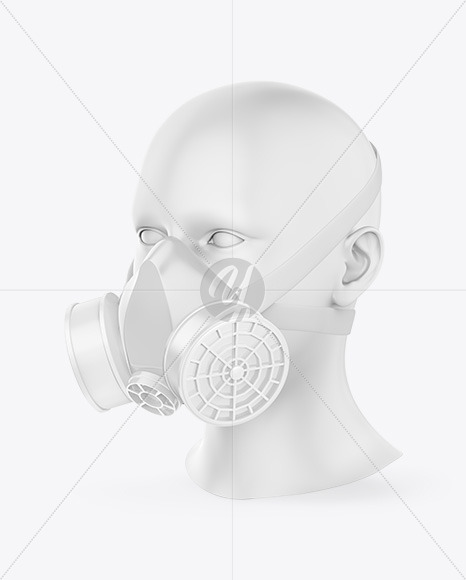 Download Respirator Mockup Half Side View In Apparel Mockups On Yellow Images Object Mockups PSD Mockup Templates