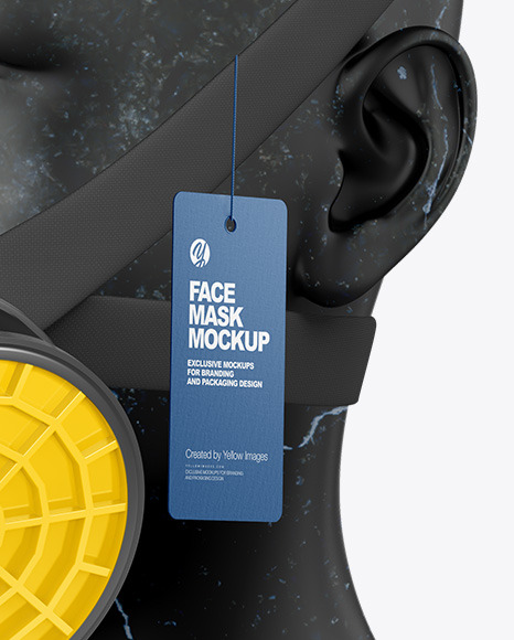 Download Respirator Mockup Half Side View In Apparel Mockups On Yellow Images Object Mockups PSD Mockup Templates