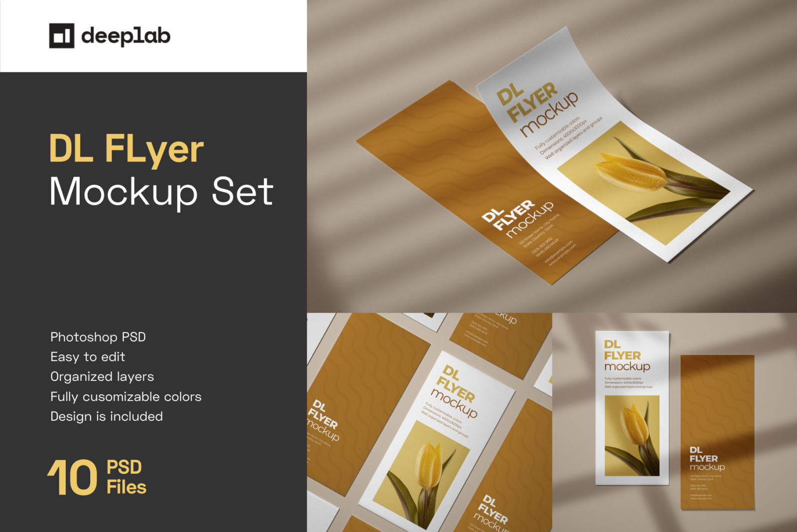 Download Dl Flyer Mockup Set In Stationery Mockups On Yellow Images Creative Store PSD Mockup Templates