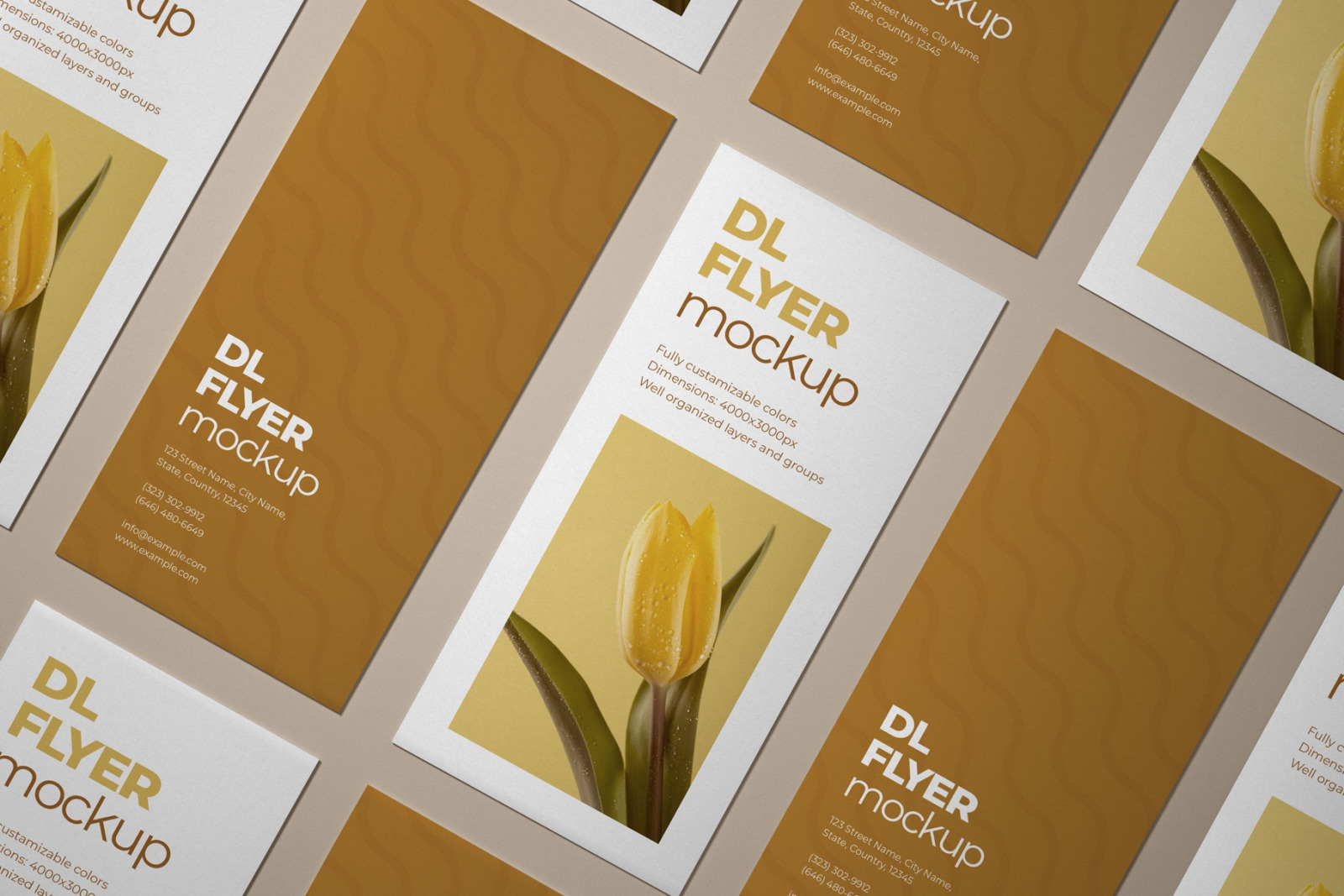 Download Dl Flyer Mockup Set In Stationery Mockups On Yellow Images Creative Store PSD Mockup Templates