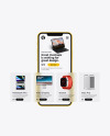 Clay iPhone 11 with Cards Front Mockup
