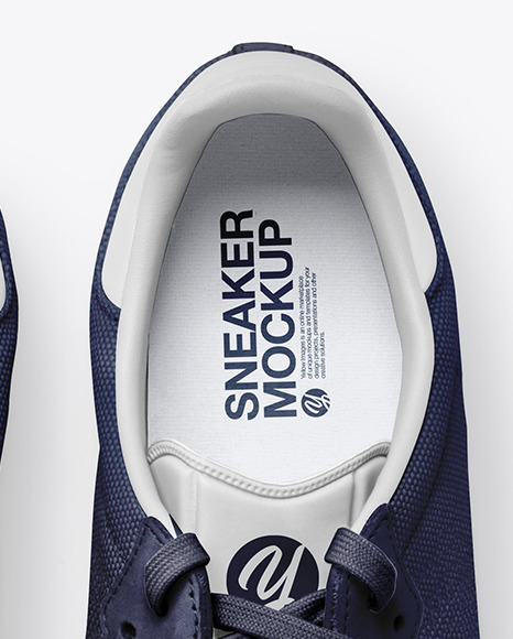 Realistic Sneakers Mockup In Apparel Mockups On Yellow Images Object Mockups