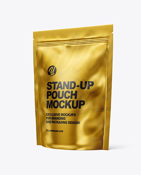 Download Metallic Stand Up Pouch Mockup Yellow Author Yellowimages Mockups