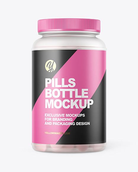 Frosted Pills Bottle Mockup PSD #2