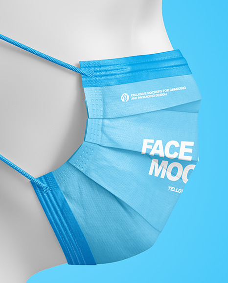 Face Mask Mockup In Apparel Mockups On Yellow Images Object Mockups