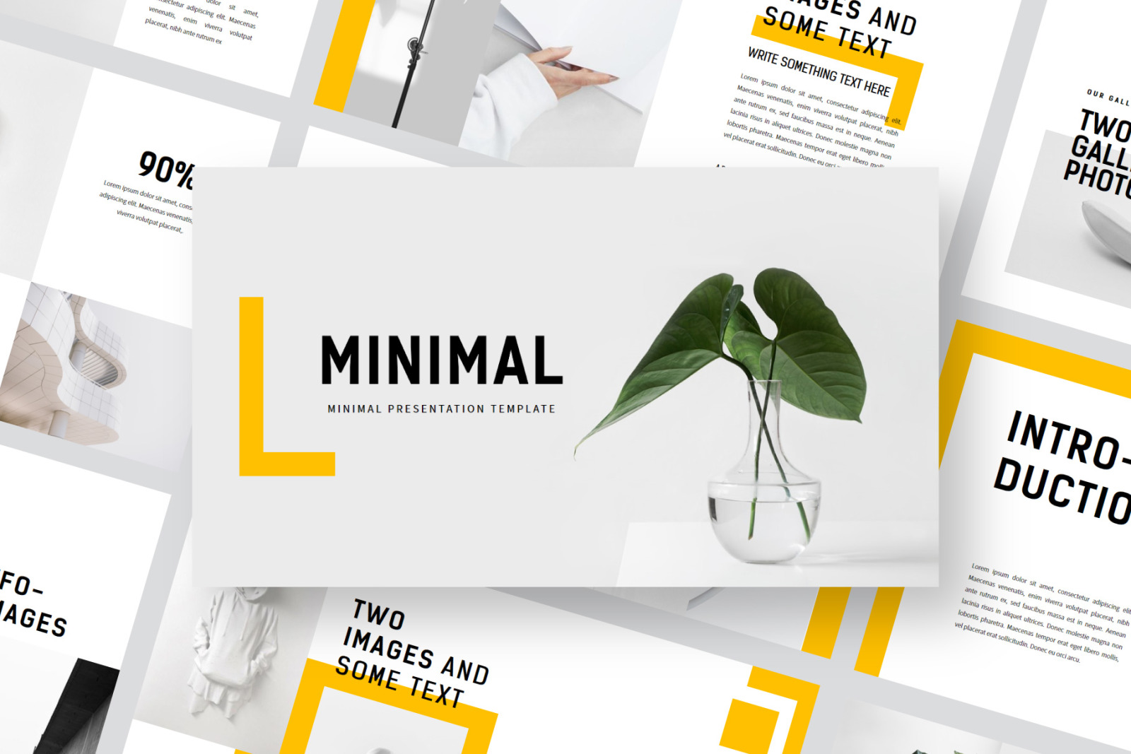 MINIMAL PowerPoint Template on Yellow Images Creative Store