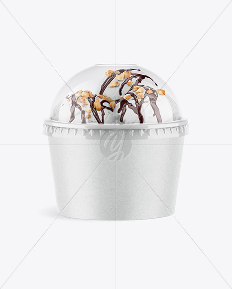 Kraft Ice Cream Cup Mockup In Cup Bowl Mockups On Yellow Images Object Mockups