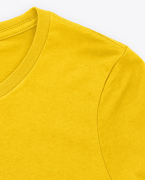 T Shirt With Round Neck Mockup In Apparel Mockups On Yellow Images Object Mockups