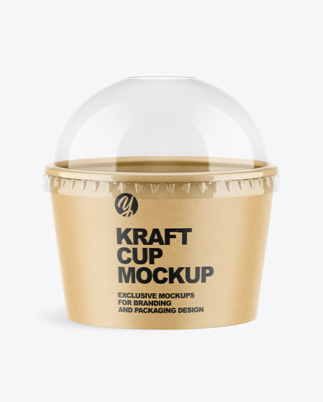 Download Kraft Paper Cup With Plastic Cap Mockup In Cup Bowl Mockups On Yellow Images Object Mockups PSD Mockup Templates