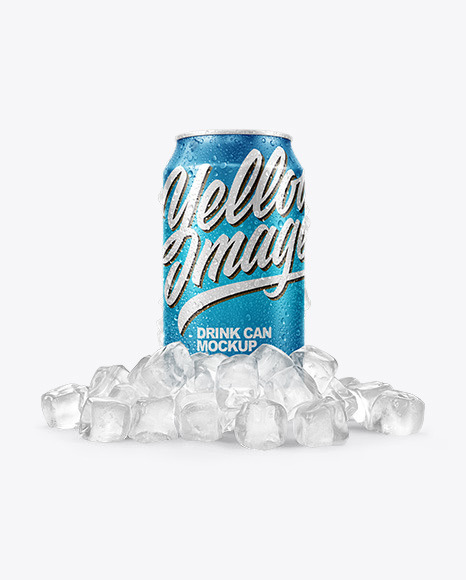 Download Can With Ice Mockup In Can Mockups On Yellow Images Object Mockups PSD Mockup Templates