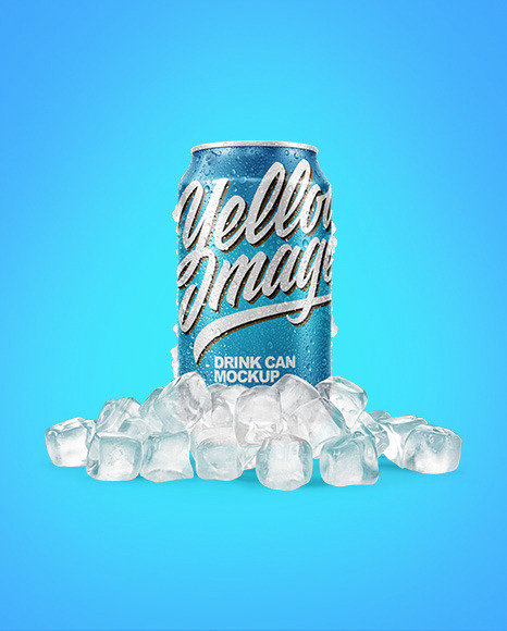 Download Can With Ice Mockup In Can Mockups On Yellow Images Object Mockups Yellowimages Mockups