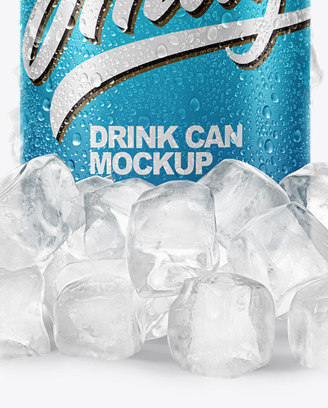 Download Can With Ice Mockup In Can Mockups On Yellow Images Object Mockups PSD Mockup Templates