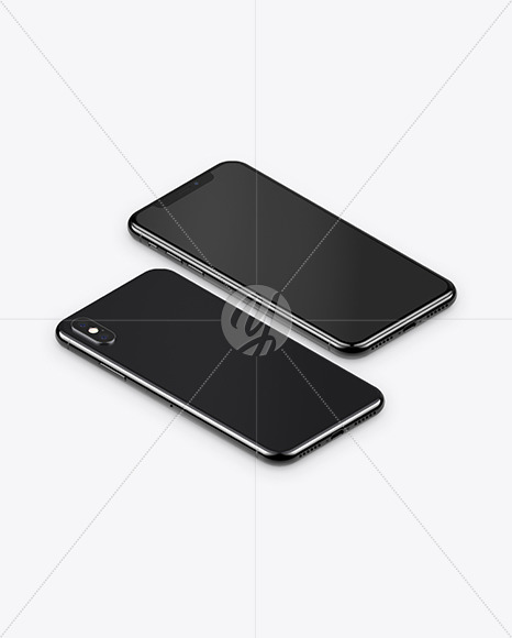 Download Isometric Apple Iphone X Mockup In Device Mockups On Yellow Images Object Mockups PSD Mockup Templates