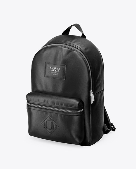 Download Leather Backpack Mockup Half Side View In Apparel Mockups On Yellow Images Object Mockups