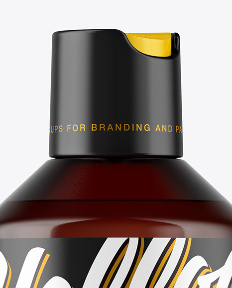 Amber Plastic Bottle Mockup PSD #2